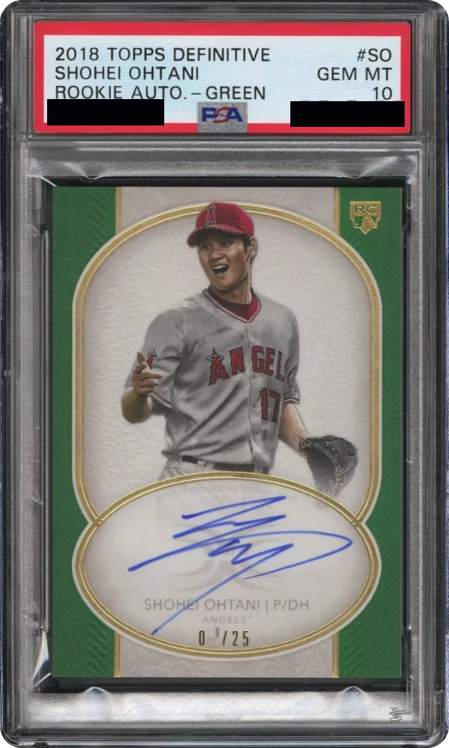 Shohei Ohtani 2018 Topps Definitive Rookie Auto Green